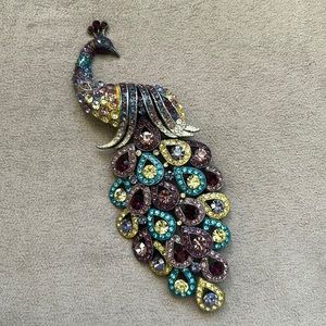 Peacock brooch